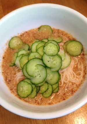 ぱりぱり胡瓜のごま味噌そうめん-レシピのメイン写真