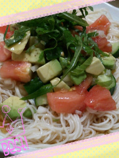 簡単!アボカド・夏野菜のイタリアン素麺-レシピのメイン写真