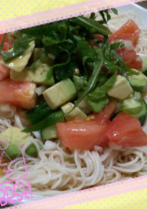 簡単！アボカド・夏野菜のイタリアン素麺-レシピのメイン写真