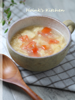 ふんわ~りかき玉&トマトのスープ-レシピのメイン写真