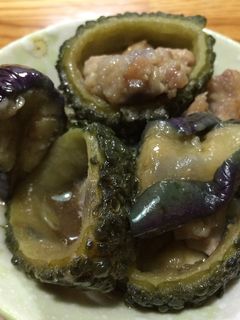 ゴーヤとナスと豚肉の揚げ煮-レシピのメイン写真