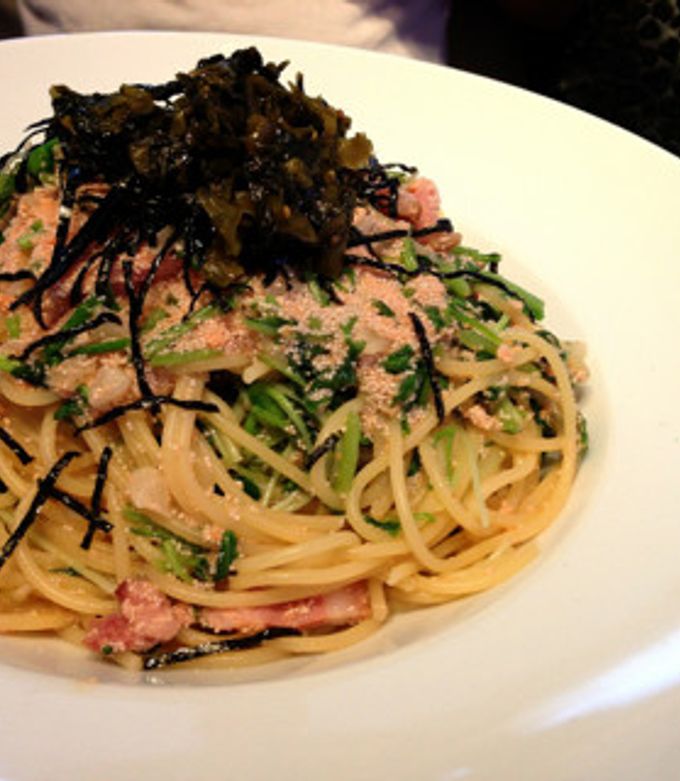バター醤油味の明太＆高菜パスタ-レシピのメイン写真