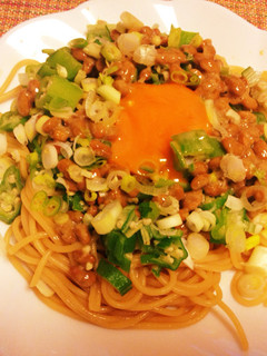 納豆とオクラのねばねばパスタ♡-レシピのメイン写真
