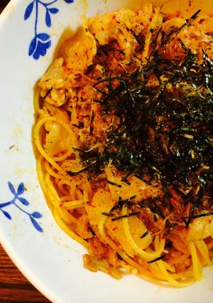 パスタをガッツリ中華系に！豚キムパスタ-レシピのメイン写真