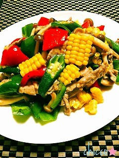 ★彩り鮮やか♪夏野菜と豚肉の塩炒め★-レシピのメイン写真
