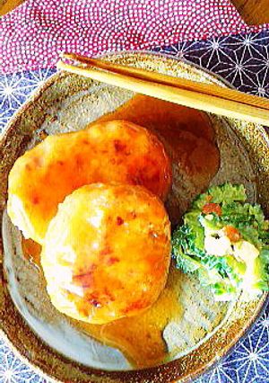 肉なし◆水煮大豆で和風テリヤキハンバーグ-レシピのメイン写真