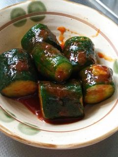 桃○のキムチの素でオイキムチ-レシピのメイン写真
