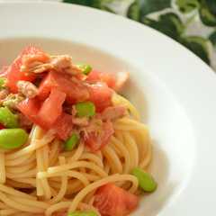 รูปของ 簡単！トマトとツナの冷製パスタ♪