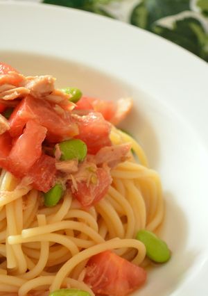 簡単！トマトとツナの冷製パスタ♪-レシピのメイン写真