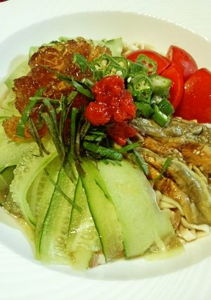 ジュレde焼きナス・冷うどん♪-レシピのメイン写真