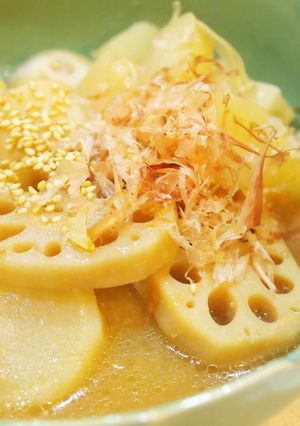 大根こんにゃくレンコン里芋の味噌煮付け-レシピのメイン写真