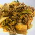 酸っぱいキムチを使った肉味噌炒め