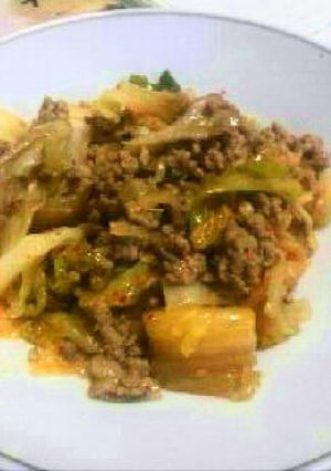 酸っぱいキムチを使った肉味噌炒め-レシピのメイン写真