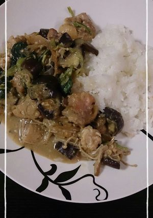 チキンとナスの甘辛豆乳クリームごはん☆-レシピのメイン写真