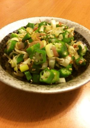 簡単美味しい。おくらと薬味の梅たたき-レシピのメイン写真