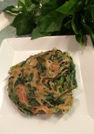 野菜不足解消！モロヘイヤの卵焼き-レシピのメイン写真