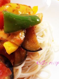 *夏野菜を乗せた素麺*-レシピのメイン写真