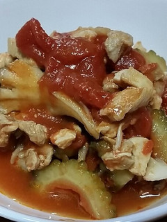 ゴーヤと舞茸のトマト煮-レシピのメイン写真