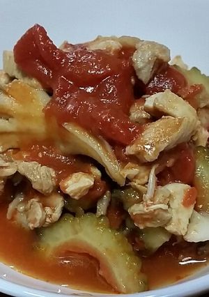 ゴーヤと舞茸のトマト煮-レシピのメイン写真