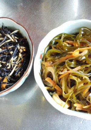 ささっと夏の２種の煮物　ひじき煮　昆布煮-レシピのメイン写真