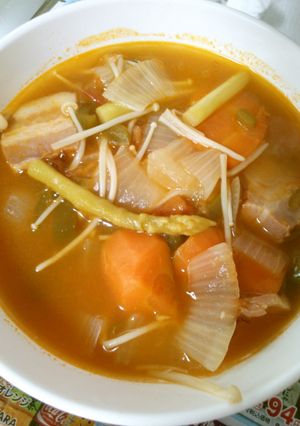 アスパラ ベーコン☆ 簡単 トマトスープ-レシピのメイン写真