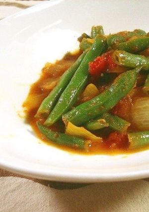 インゲンとトマトのサブジ-レシピのメイン写真