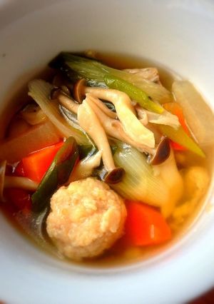 ほっこり幸せ　ねぎと鶏団子のけんちん汁風-レシピのメイン写真