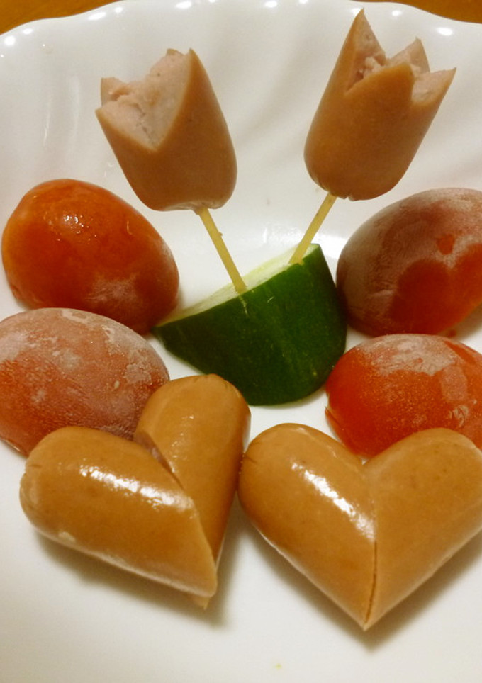 皮なしウイニーで飾ハム-レシピのメイン写真