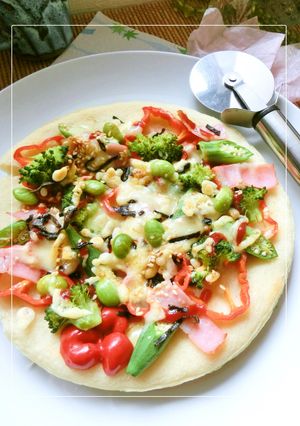 夏野菜たっぷり♡　わが家の和ピザ-レシピのメイン写真