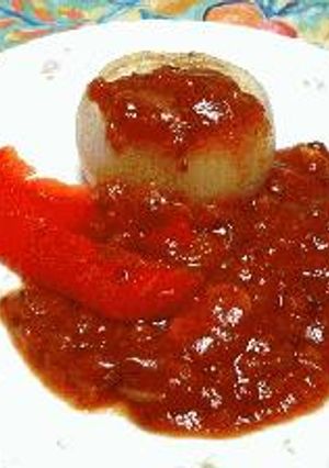 玉ねぎの丸焼き、ミートソースかけ-レシピのメイン写真