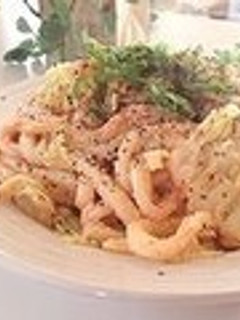 ホタテと明太子の焼きうどん-レシピのメイン写真