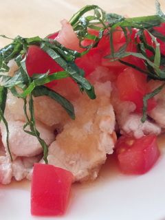 簡単ヘルシー!茹で鶏のトマポン酢-レシピのメイン写真