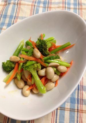 疲労回復！アスパラと豆のサラダ☆-レシピのメイン写真
