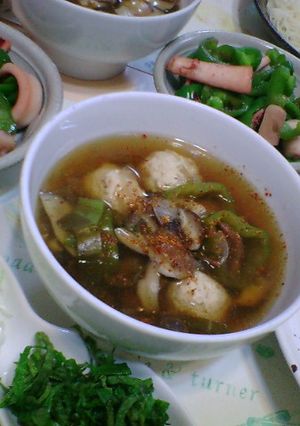 鶏つくねときのこスープのつけ素麺-レシピのメイン写真