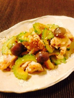 ご飯のおとも☆ゴーヤと豚肉の甘辛味噌炒め-レシピのメイン写真