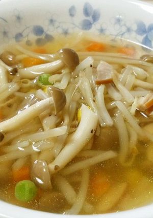 【レンジで簡単】もやしとしめじのスープ-レシピのメイン写真