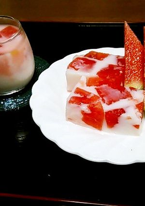 スイカの牛乳かん♥-レシピのメイン写真