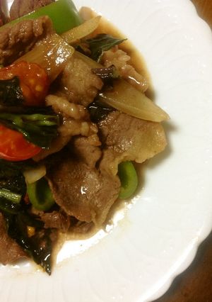 牛肉と夏の葉野菜のさっぱり炒め-レシピのメイン写真