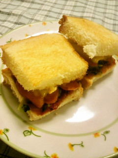 ゴーヤの洋風ピザ焼きサンド-レシピのメイン写真