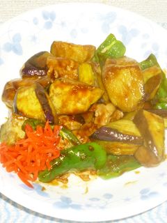 パパのナスとピーマンの甘味噌炒め-レシピのメイン写真