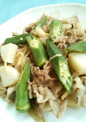 豚肉とネバネバ野菜のピリ辛炒め-レシピのメイン写真