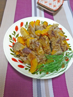 甘み引き立つ♪肉巻きバターナッツかぼちゃ-レシピのメイン写真