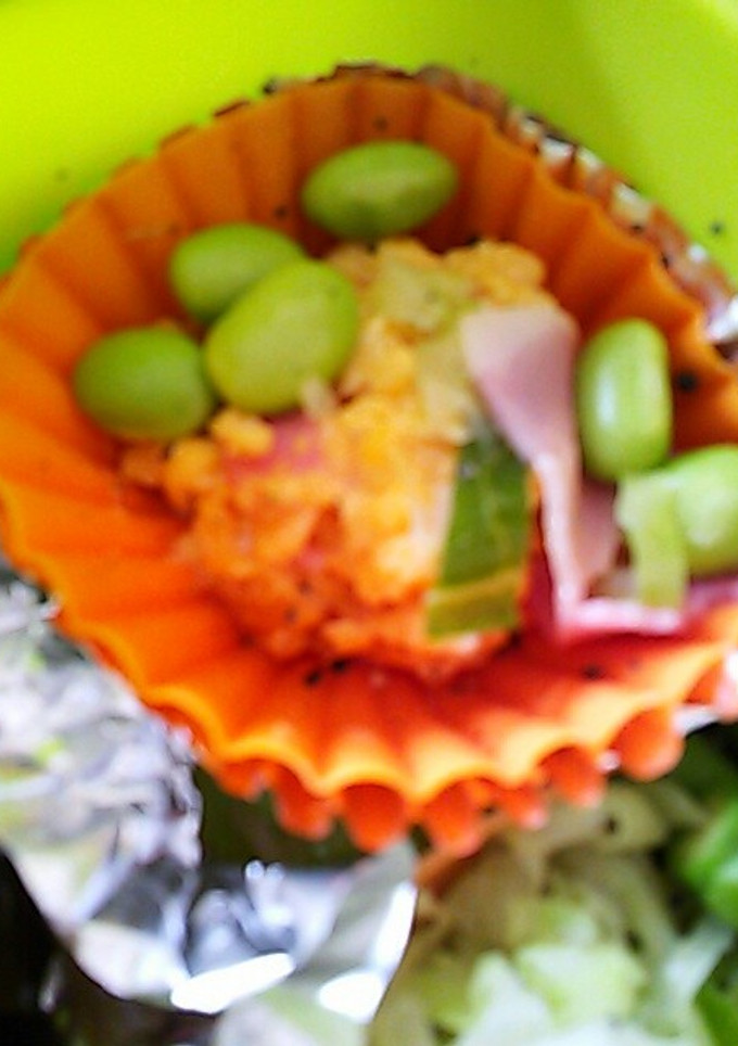 お弁当にどぉ？ハムと枝豆の卵とじ-レシピのメイン写真
