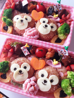 キャラ弁 ダッフィーシェリーメイ♡-レシピのメイン写真