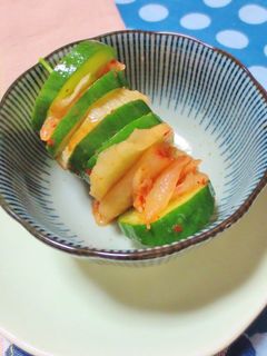 韓国風☆きゅうりキムチたくあんピンチョス-レシピのメイン写真