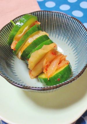 韓国風☆きゅうりキムチたくあんピンチョス-レシピのメイン写真