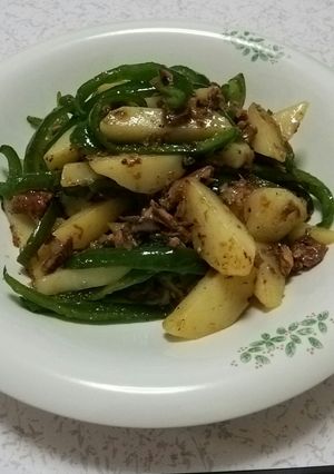 ピーマンのさんま蒲焼き缶炒め-レシピのメイン写真