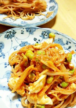ゆで卵ナポリタン-レシピのメイン写真