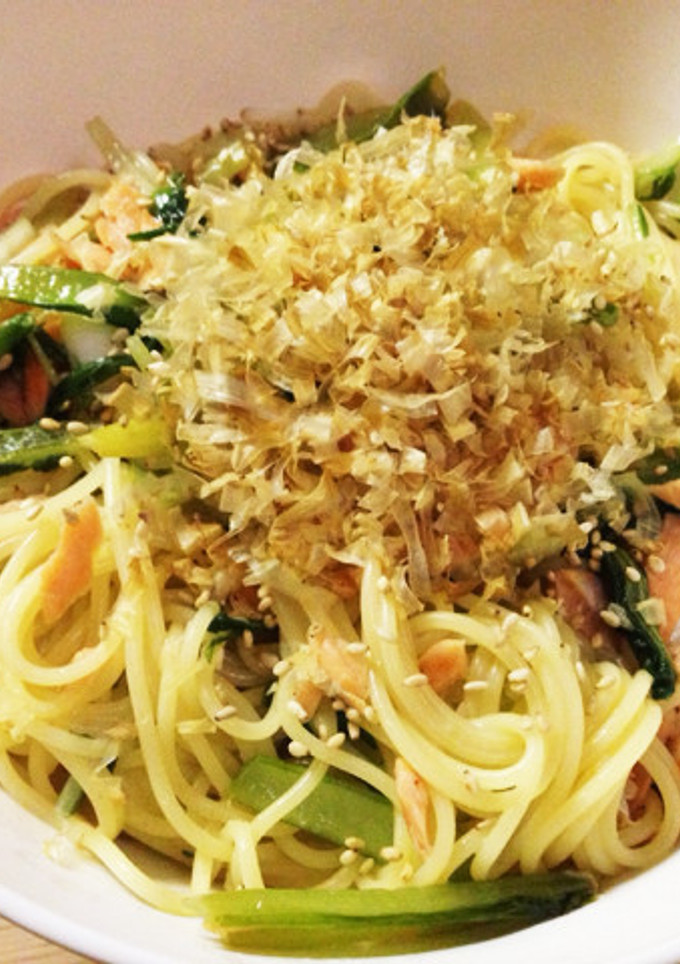 鮭とほうれん草の和風パスタ-レシピのメイン写真