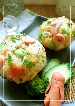 ウイニー×福神漬けのカレー風味のおにぎり-レシピのメイン写真